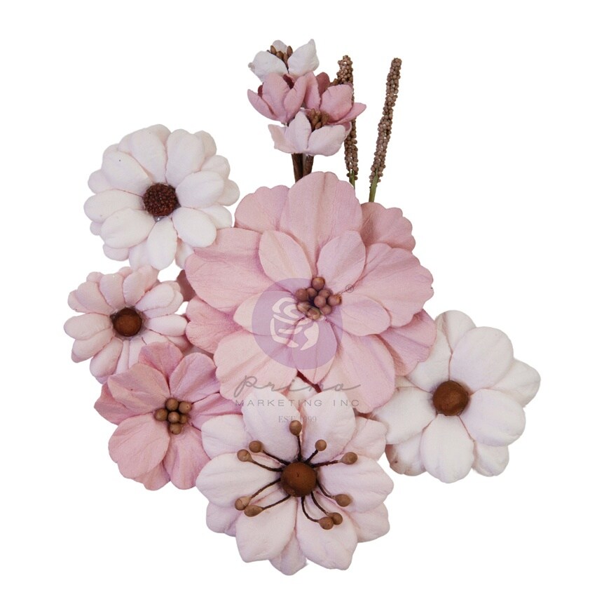 Prima Marketing Mulberry Paper Flowers-Beautiful Story/Indigo