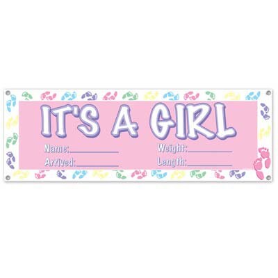 It&#x27;s A Girl Sign Banner