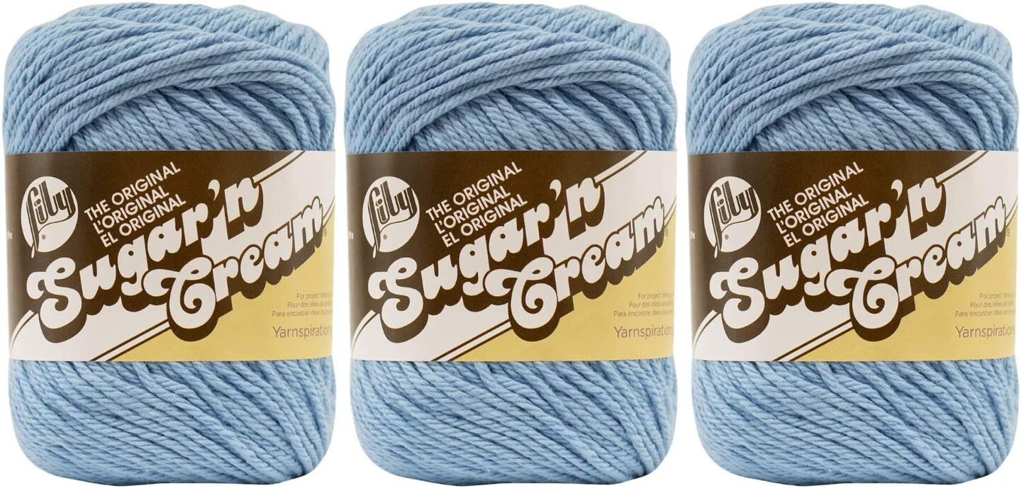 (Pack of 3) Lily Sugar&#x27;n Cream Yarn - Solids-Light Blue