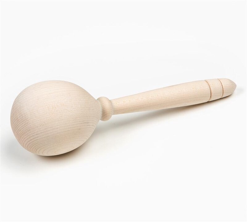 Old Fashioned Hardwood Sock Repair Mending Darner Ball Natural Finish 7"