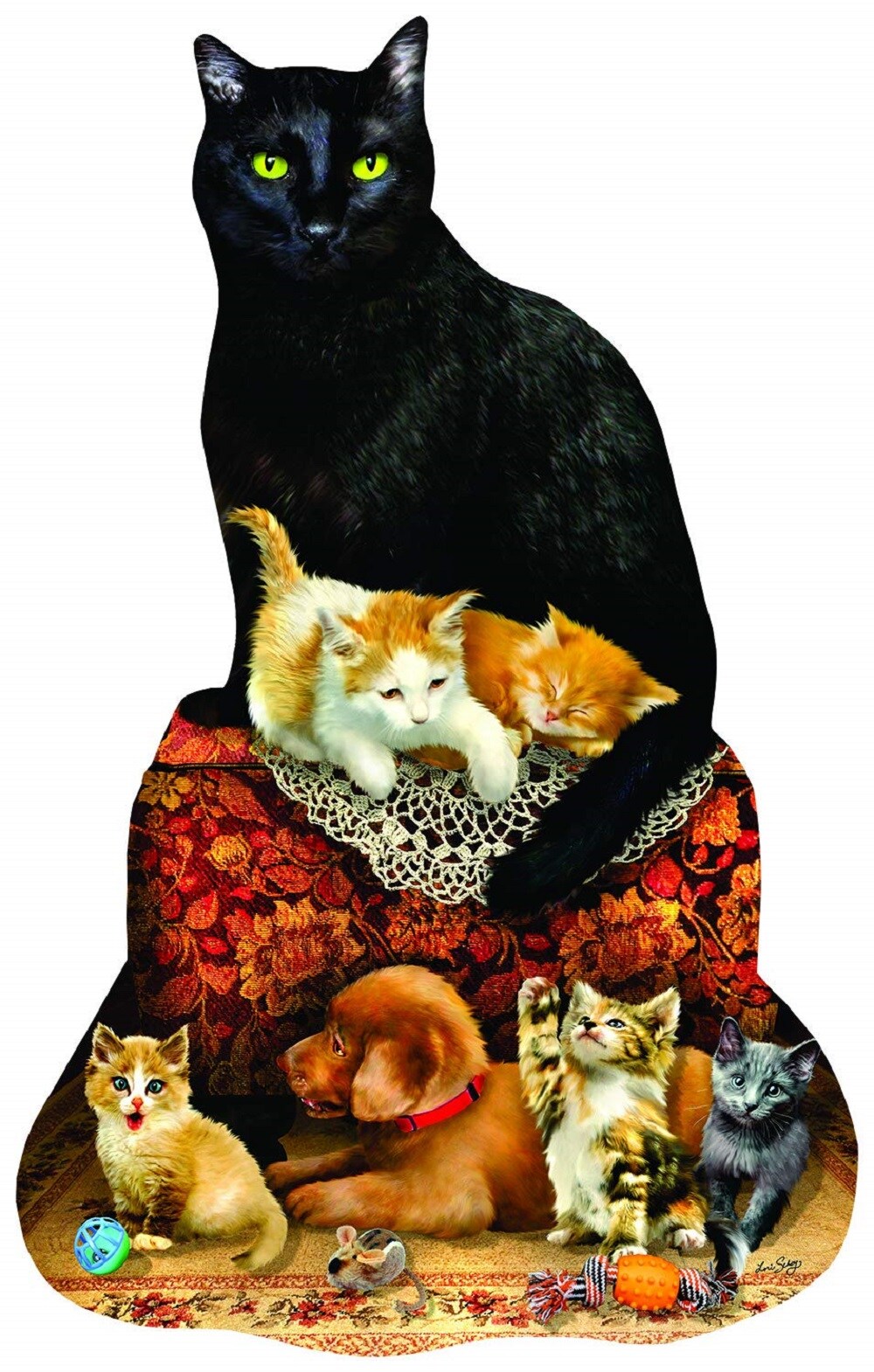 Sunsout Family Ottoman 1000 pc Special Shape Jigsaw Puzzle 95048