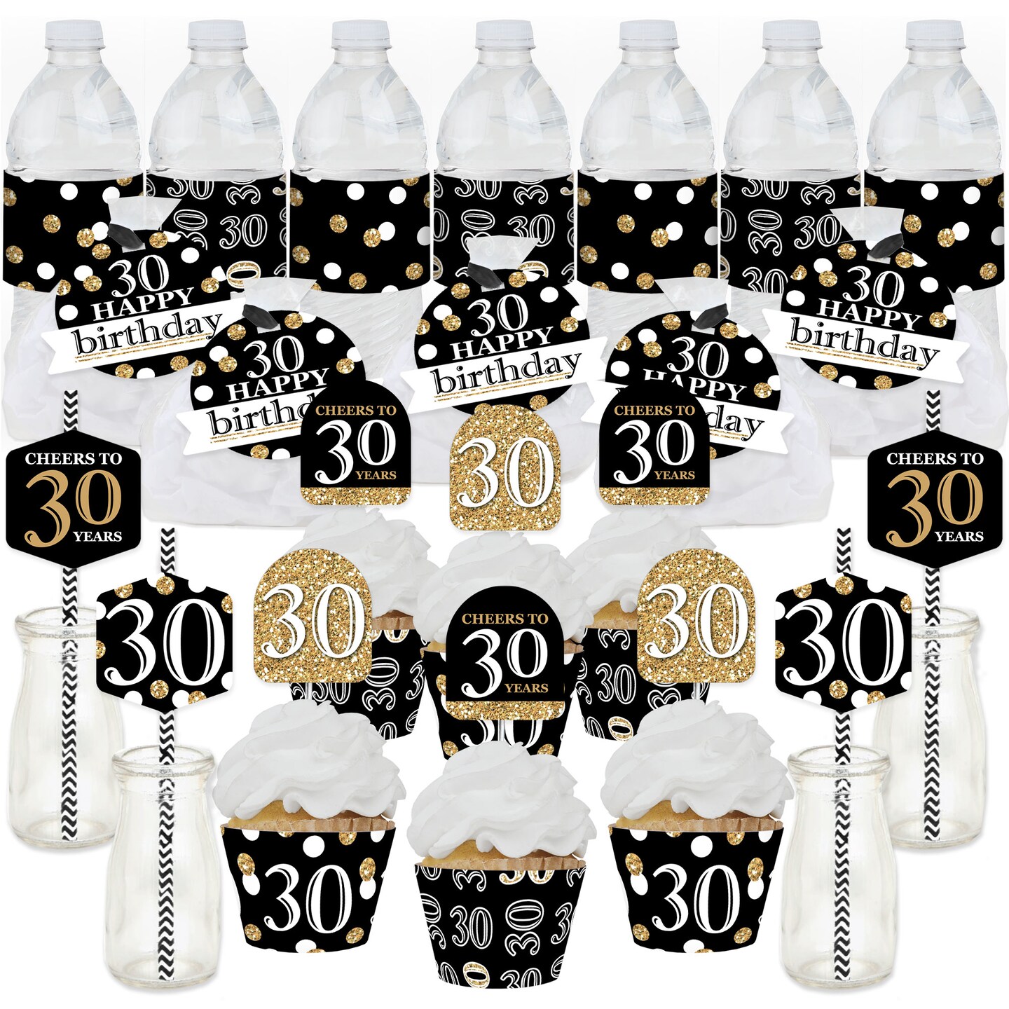 Big Dot Of Happiness Adult 30th Birthday Gold Birthday Party Favors