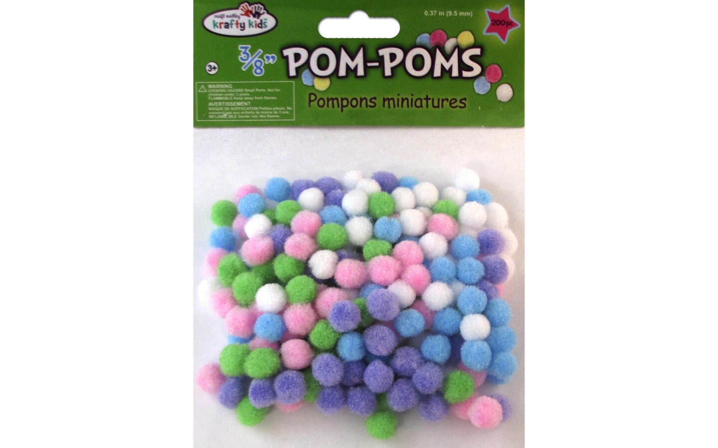 Multicraft Pom Poms 10mm Pastel 200pc