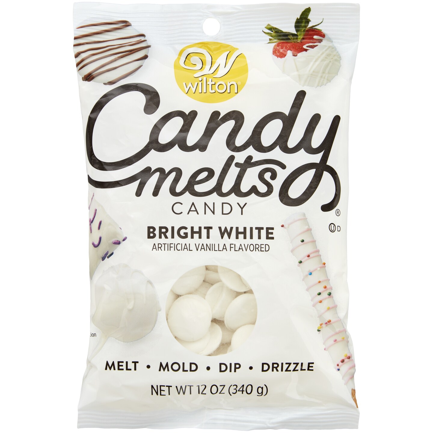 Wilton Candy Melts Flavored 12oz-Bright White, Vanilla