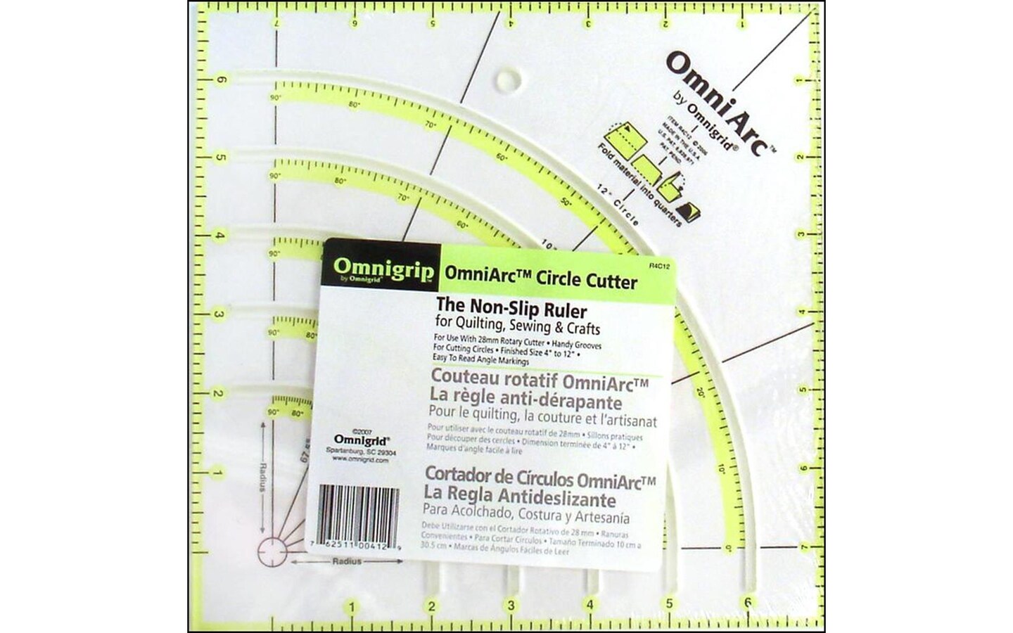 Omnigrid OmniArc Ruler Non Slip Neon Circle Cutter