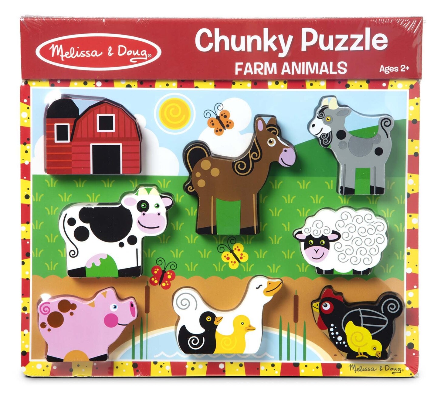 Melissa &#x26; Doug Chunky Puzzle 6Pcs 12&#x22;X9&#x22;-Farm