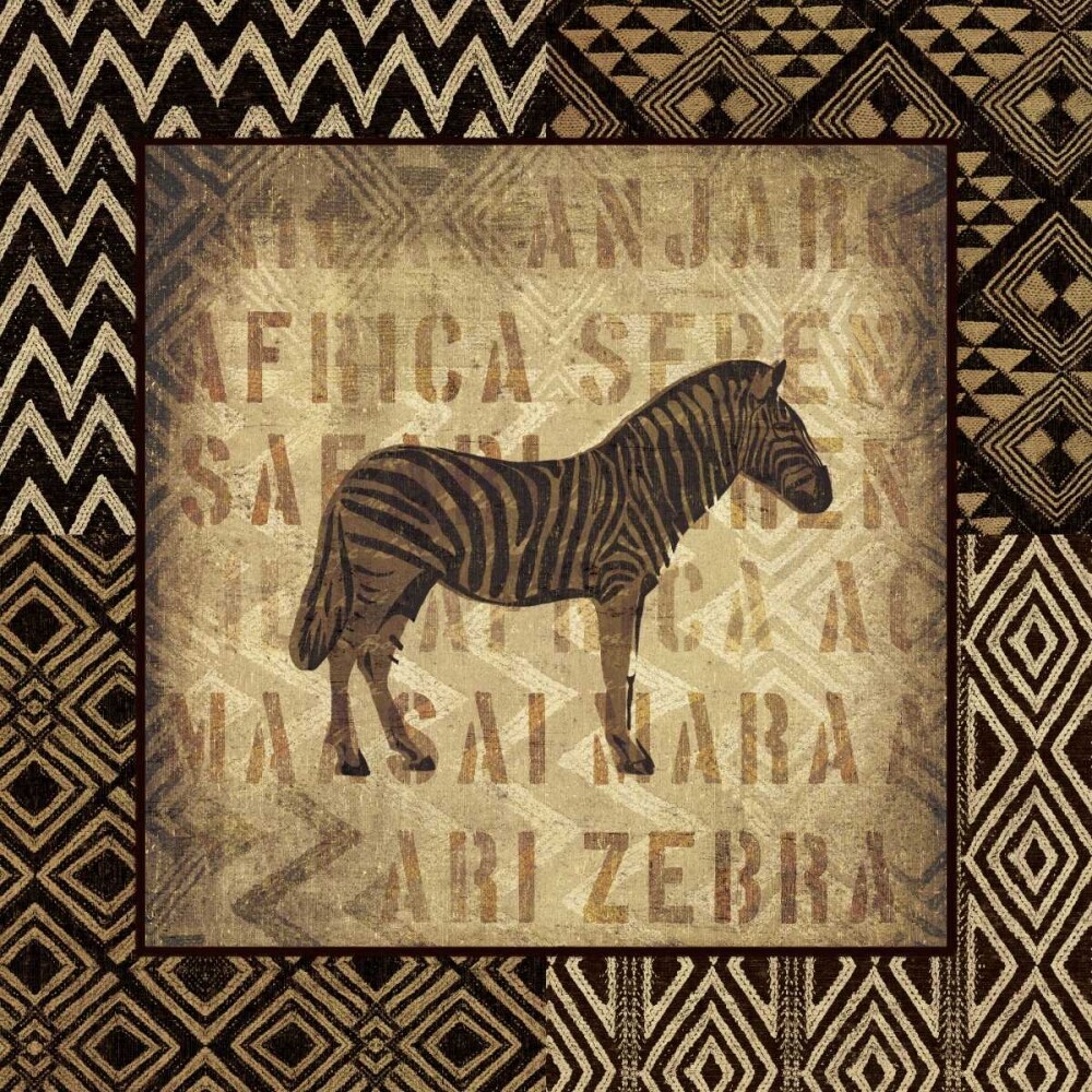 African Wild Zebra Border Poster Print by Wild Apple Portfolio - Item # VARPDX16465