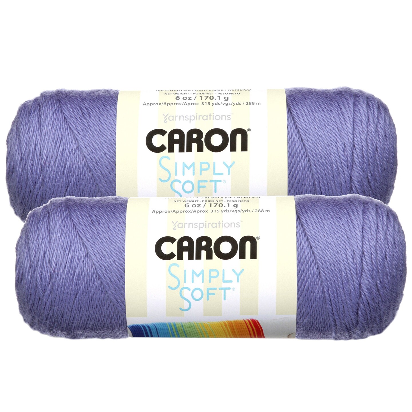 (Pack of 2) Caron Simply Soft Solids Yarn-Lavender Blue