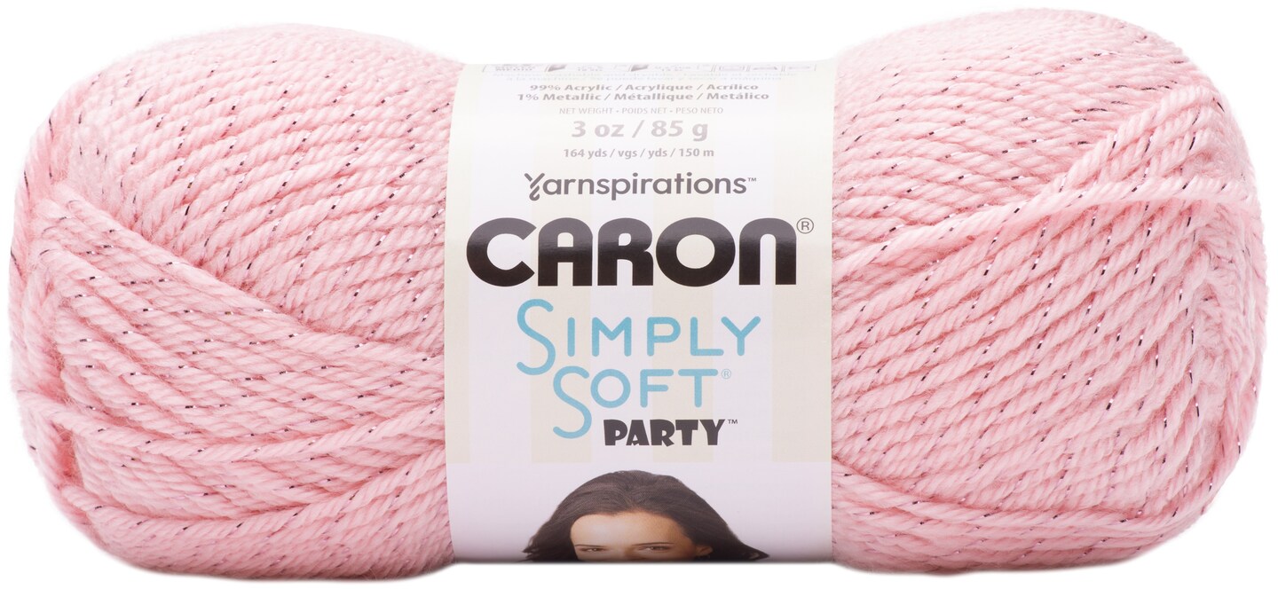 Caron Simply Soft Party Yarn-Soft Pink Sparkle | Michaels