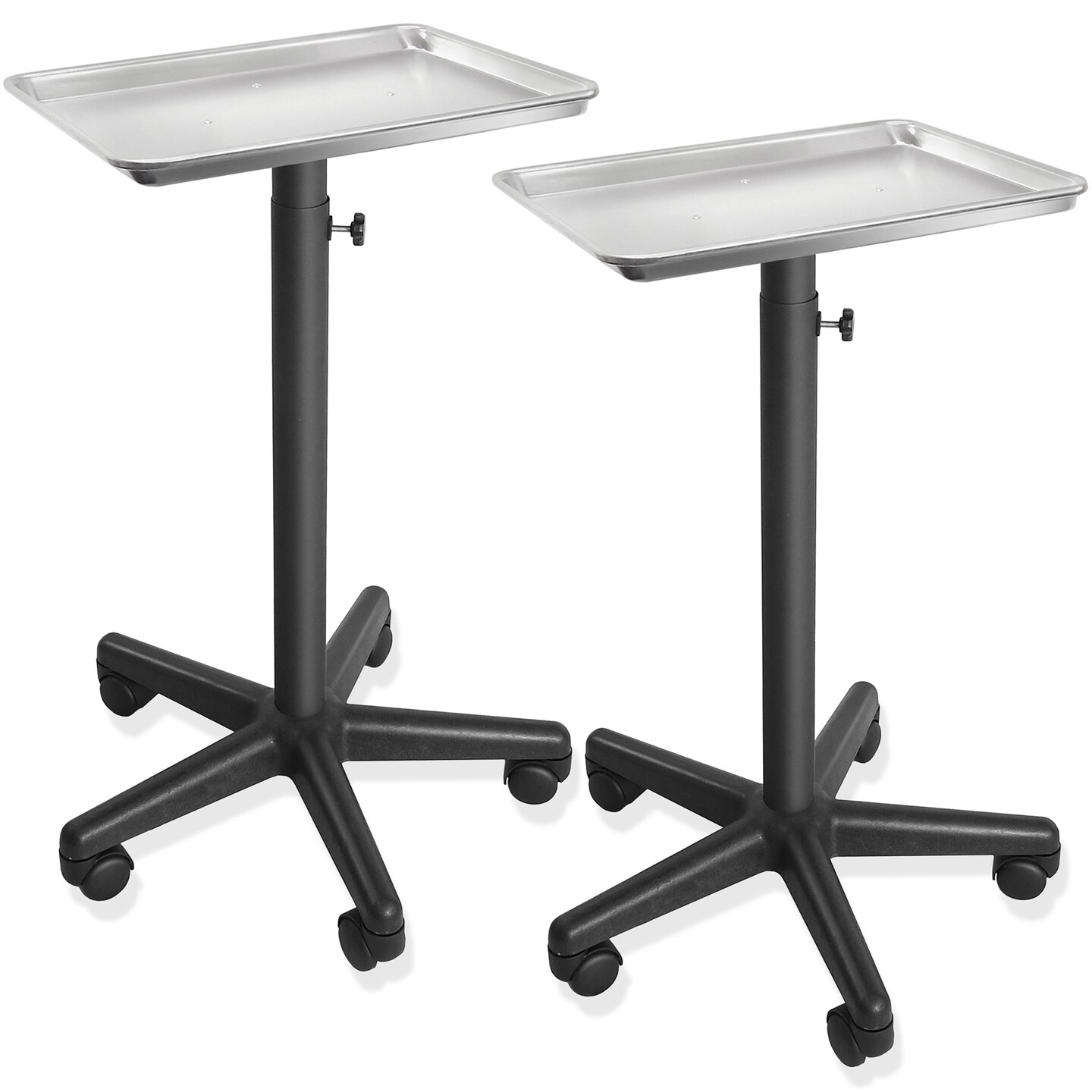 Saloniture Aluminum Salon Instrument Tray, Heavy-Duty Metal Rolling Base