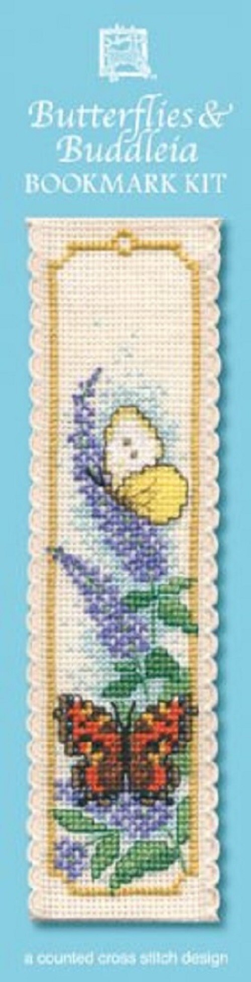 Textile Heritage Butterflies And Buddleia Counted Cross Stitch Bookmark