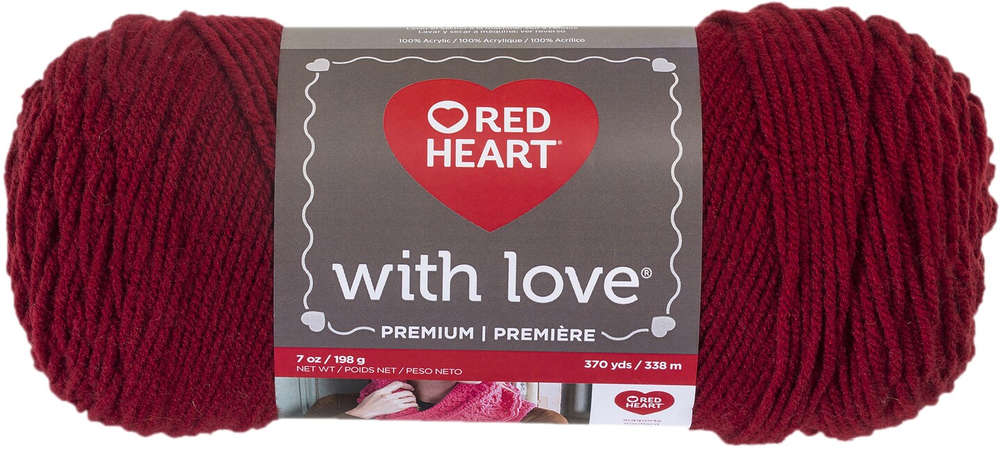 Red Heart With Love Yarn-Berry Red