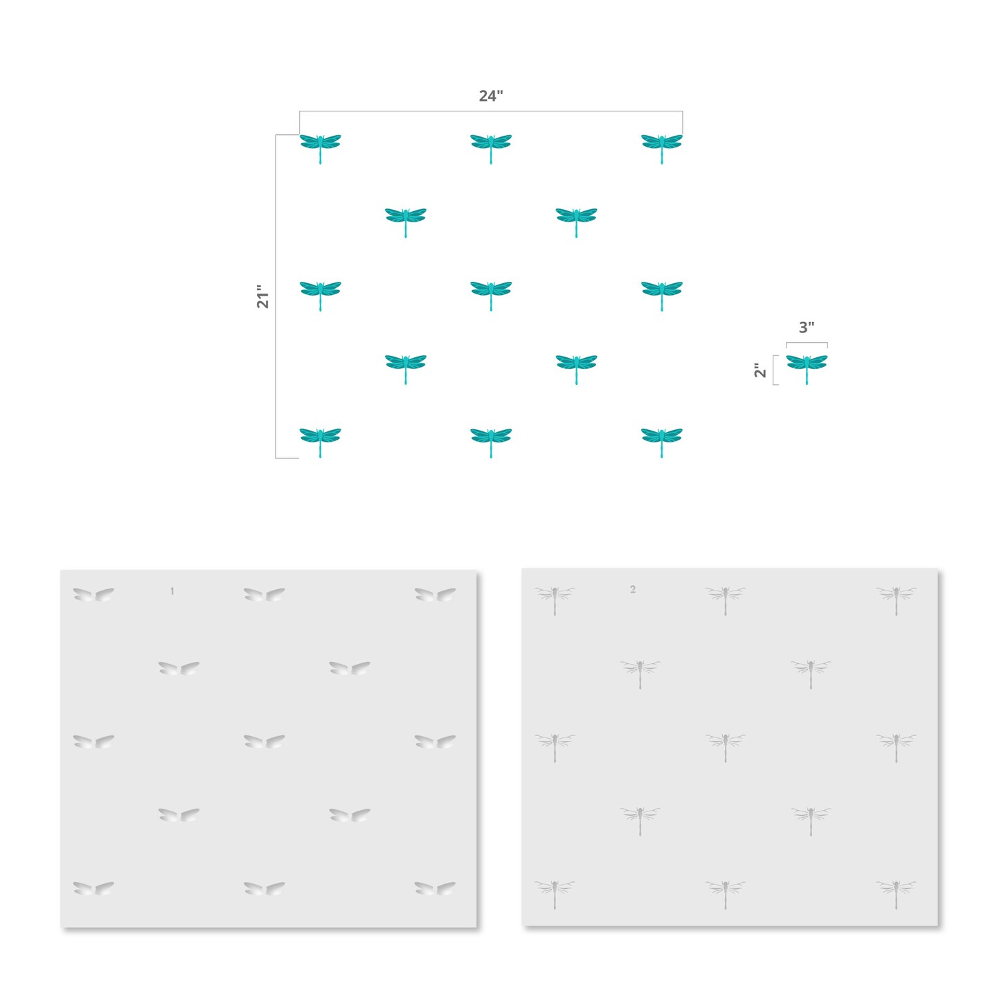 Dragonfly All Over Wall Stencil | 3315 by Designer Stencils | Pattern Stencils |