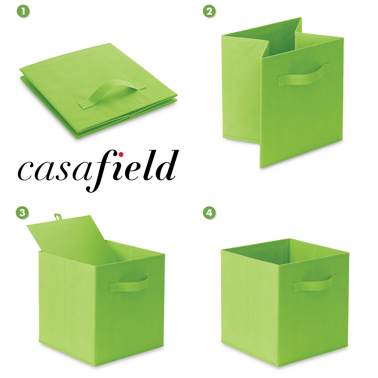 Casafield Set of 6 Collapsible Fabric Cube Storage Bins - 11" Foldable Cloth Baskets for Shelves, Cubby Organizers & More