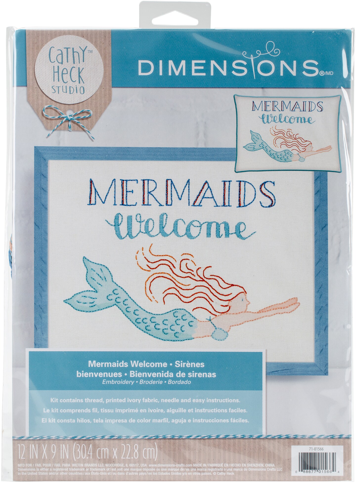 Dimensions Stamped Embroidery Kit 12"X9"Mermaids In