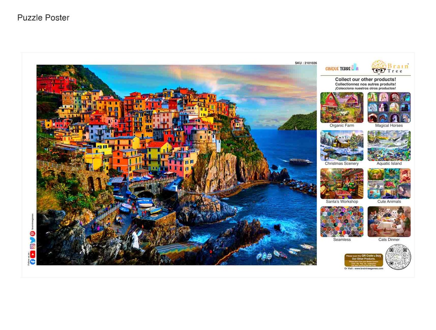 Brain Tree - Cinque Terre Jigsaw Puzzles 1000 Piece