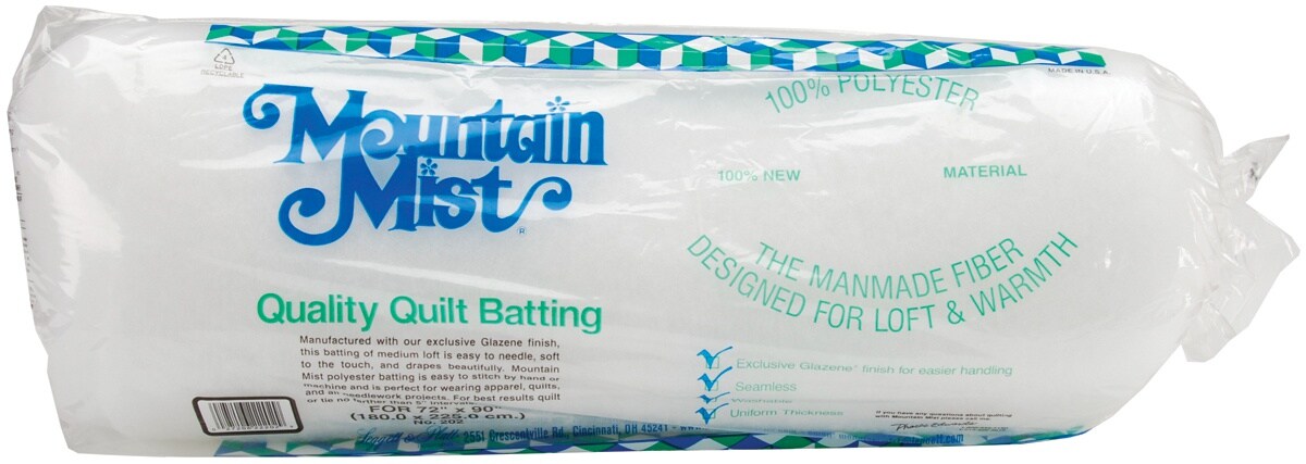 Mountain Mist Polyester Quilt Batting, Twin Size 72X90