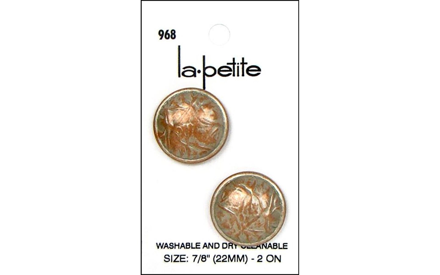 Lapetite Buttons 7/8&#x22; Shank Silver 2Pc
