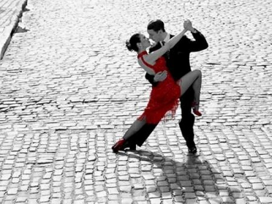 Couple dancing Tango on cobblestone road Poster Print by  Anonymous - Item # VARPDX3AP1934