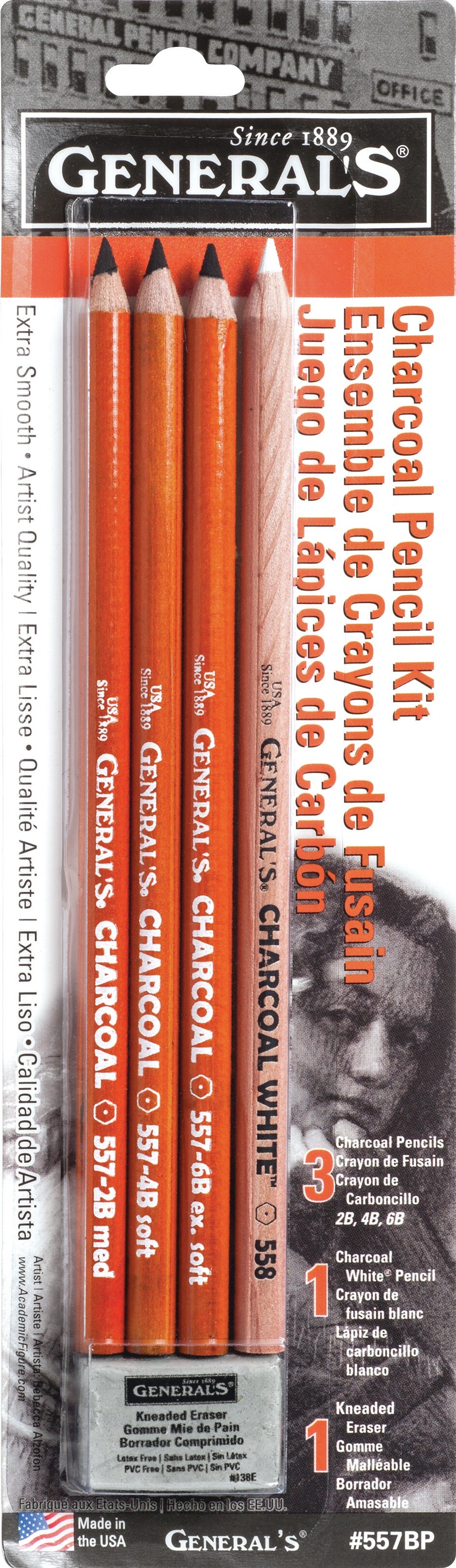 General Pencil Charcoal Pencil Kit 5/Pkg