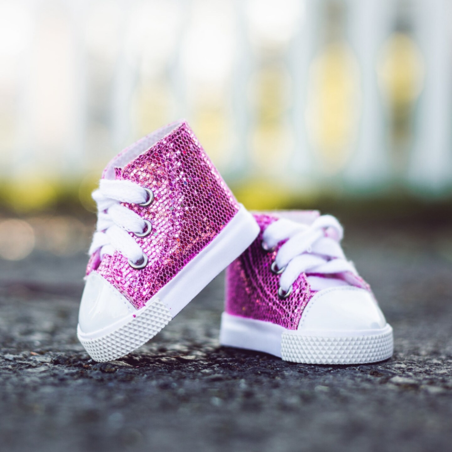 The Queen's Treasures 18 Inch Doll Pink Sparkle Sneakers and Shoe Box