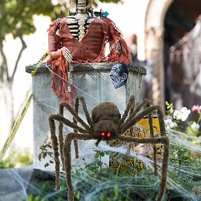 Big Mo's Toys Creepy Spider - Hairy Real Look Tarantula Spider with Red LED Eyes - 1 Piece