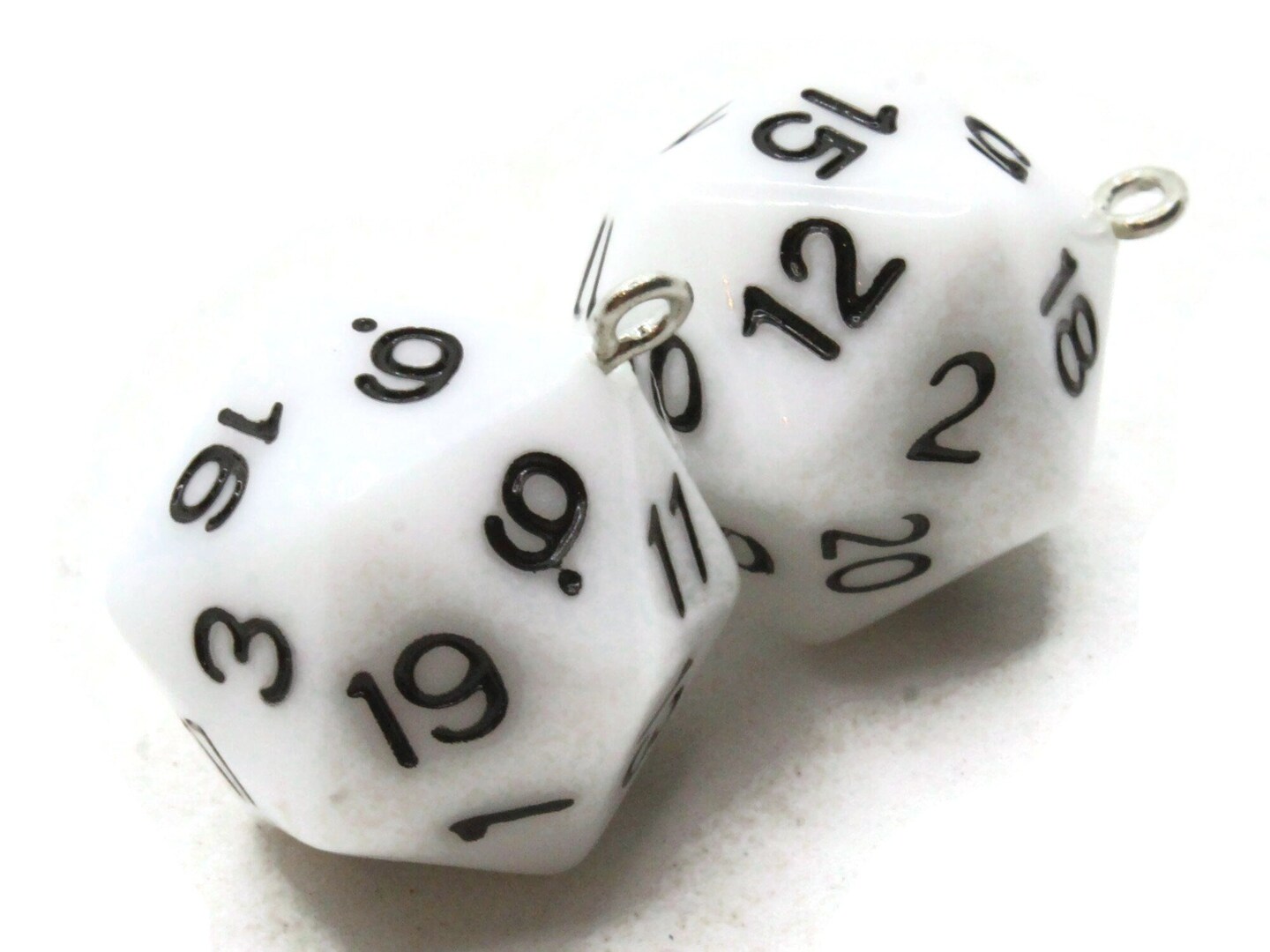 2 20mm White Resin D20 20 Sided Dice Charms Michaels