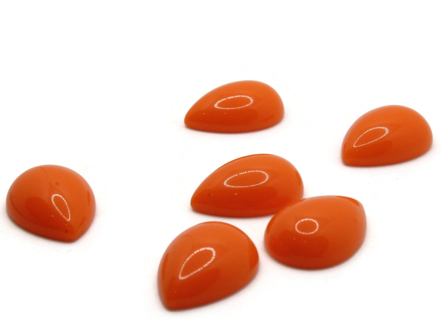 6 25mm Orange Teardrop Vintage Lucite Cabochons Flatback Crystals Michaels