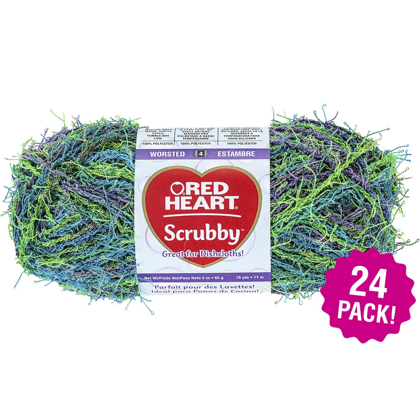 Multipack of 24 - Red Heart Scrubby Yarn-Capri