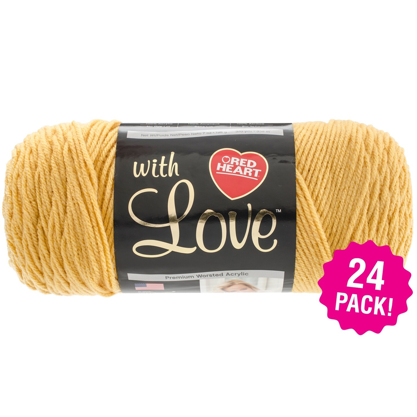 Multipack of 24 - Red Heart With Love Yarn-Cornsilk