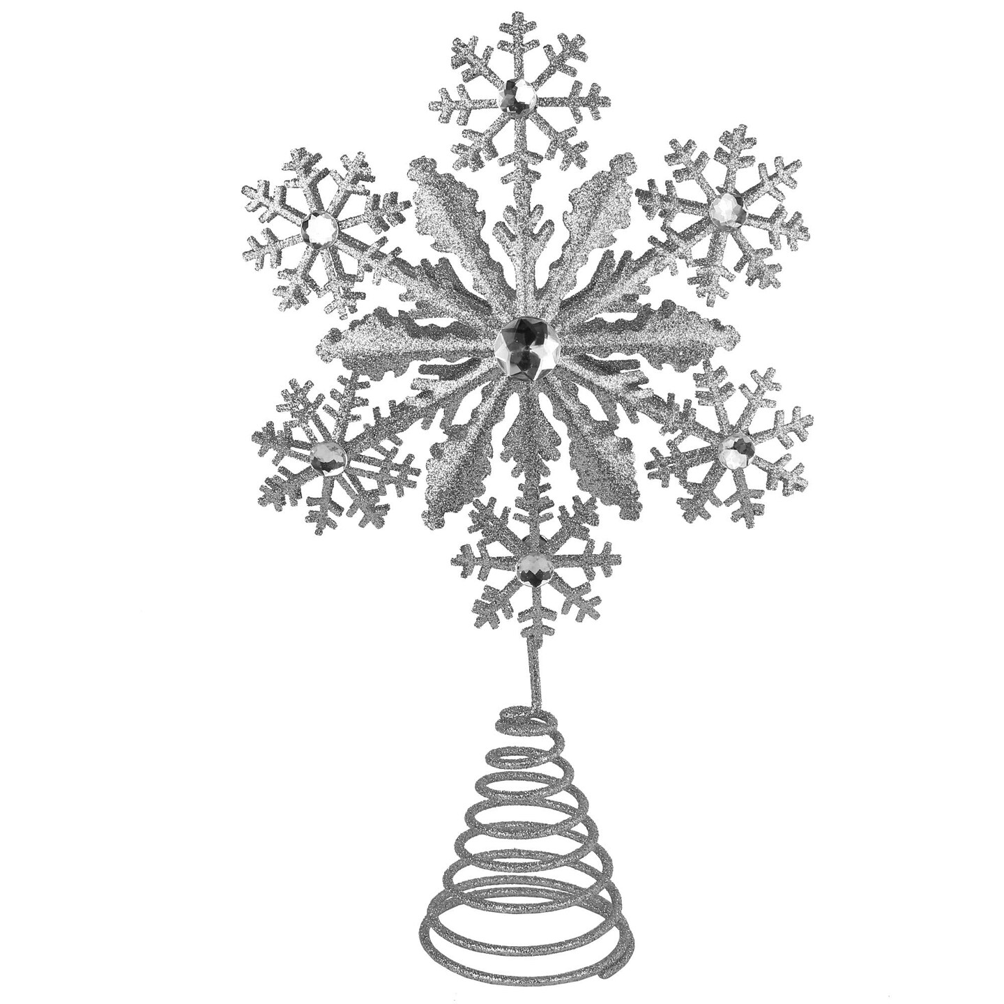 Ornativity Glitter Snowflake Tree Topper - Gold Sparkling Gem Christmas Tree Decoration