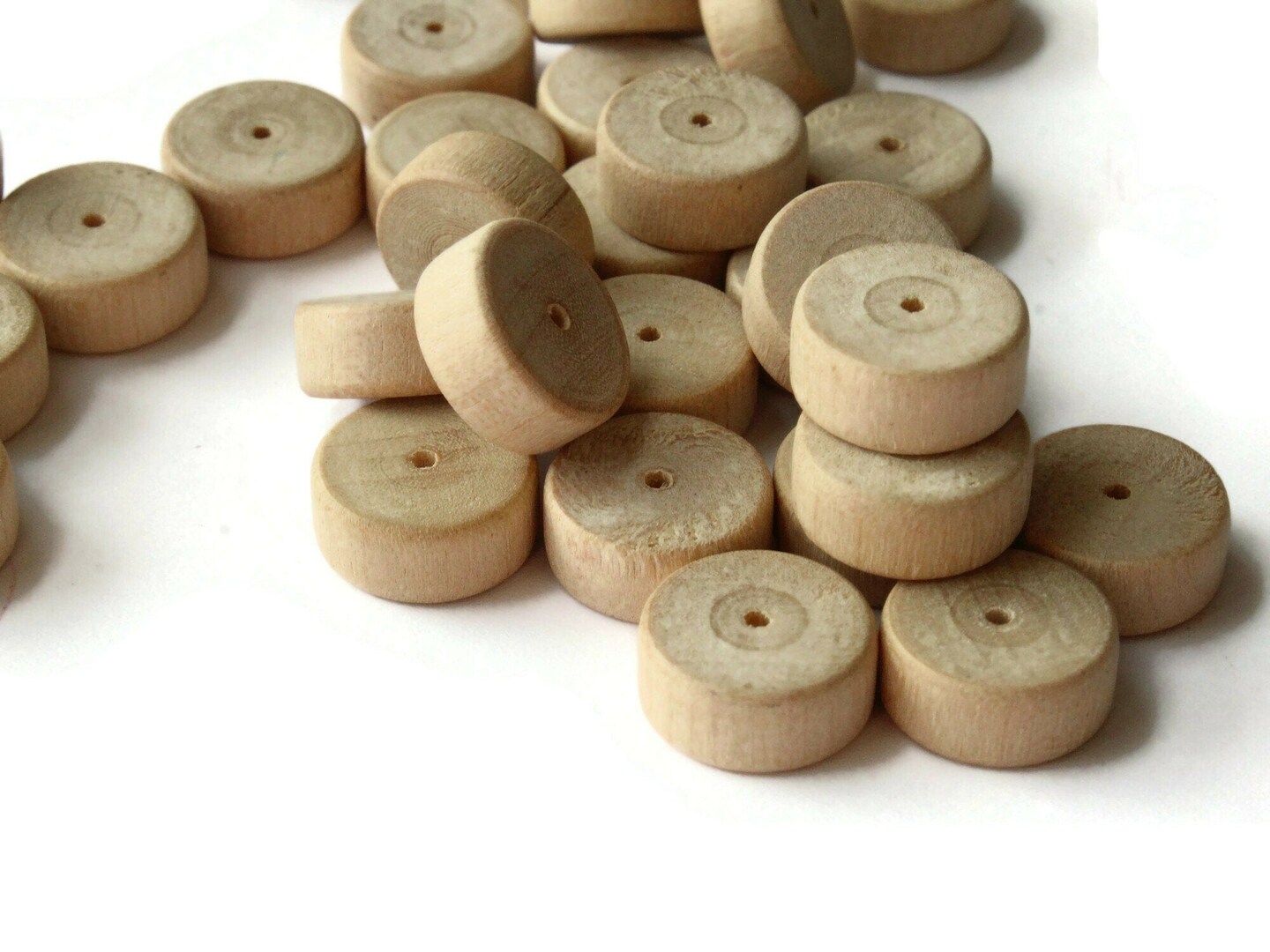 30 14mm Natural Brown Vintage Wood Disc Beads Wood Beads Michaels