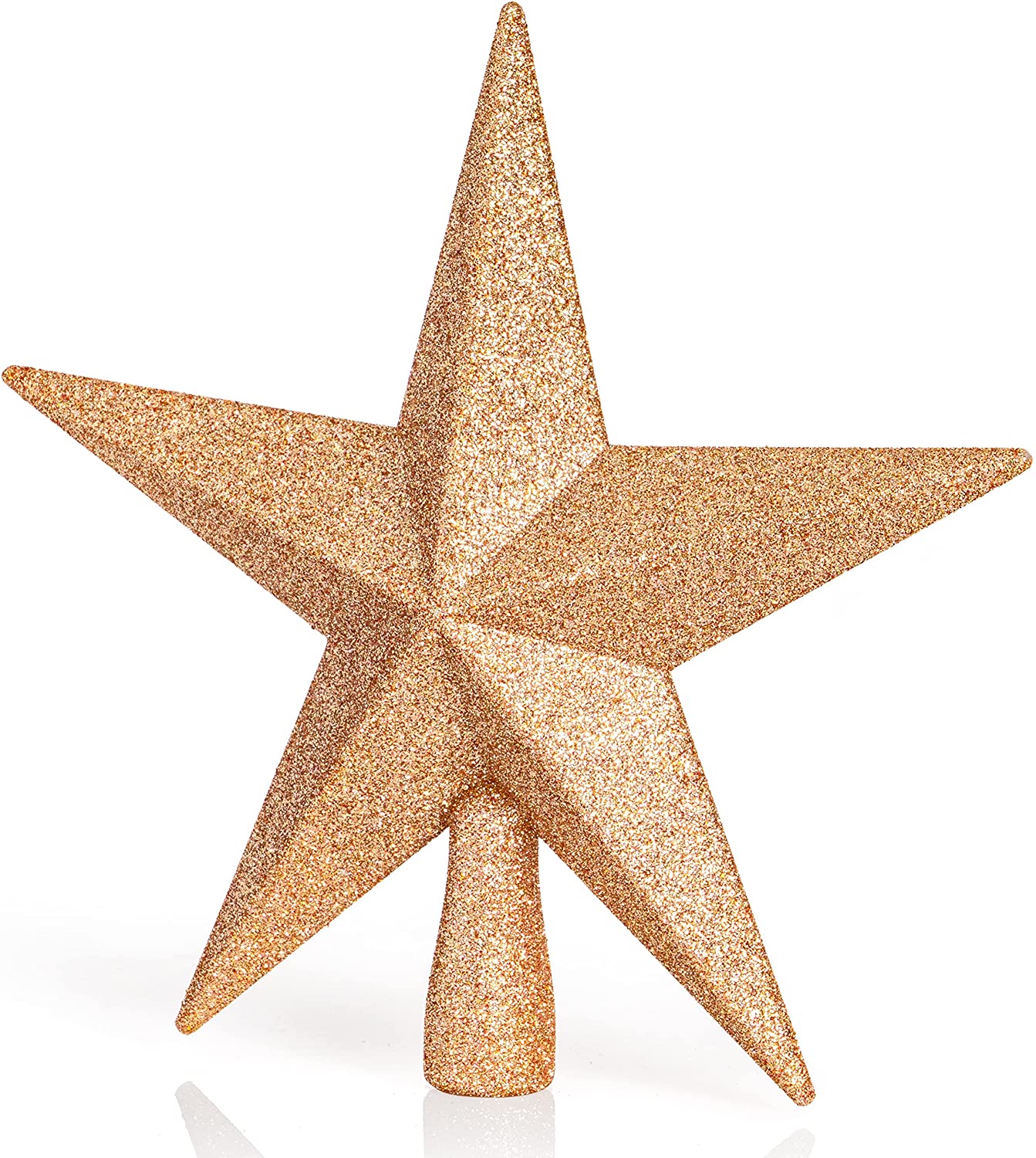 Ornativity Glitter Star Tree Topper - Christmas Champagne Decorative Holiday Bethlehem Star Ornament