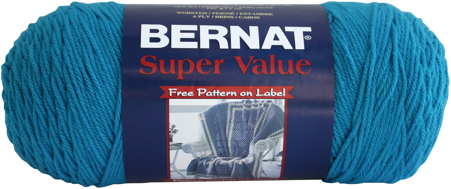 Multipack of 6 - Bernat Super Value Solid Yarn-Peacock