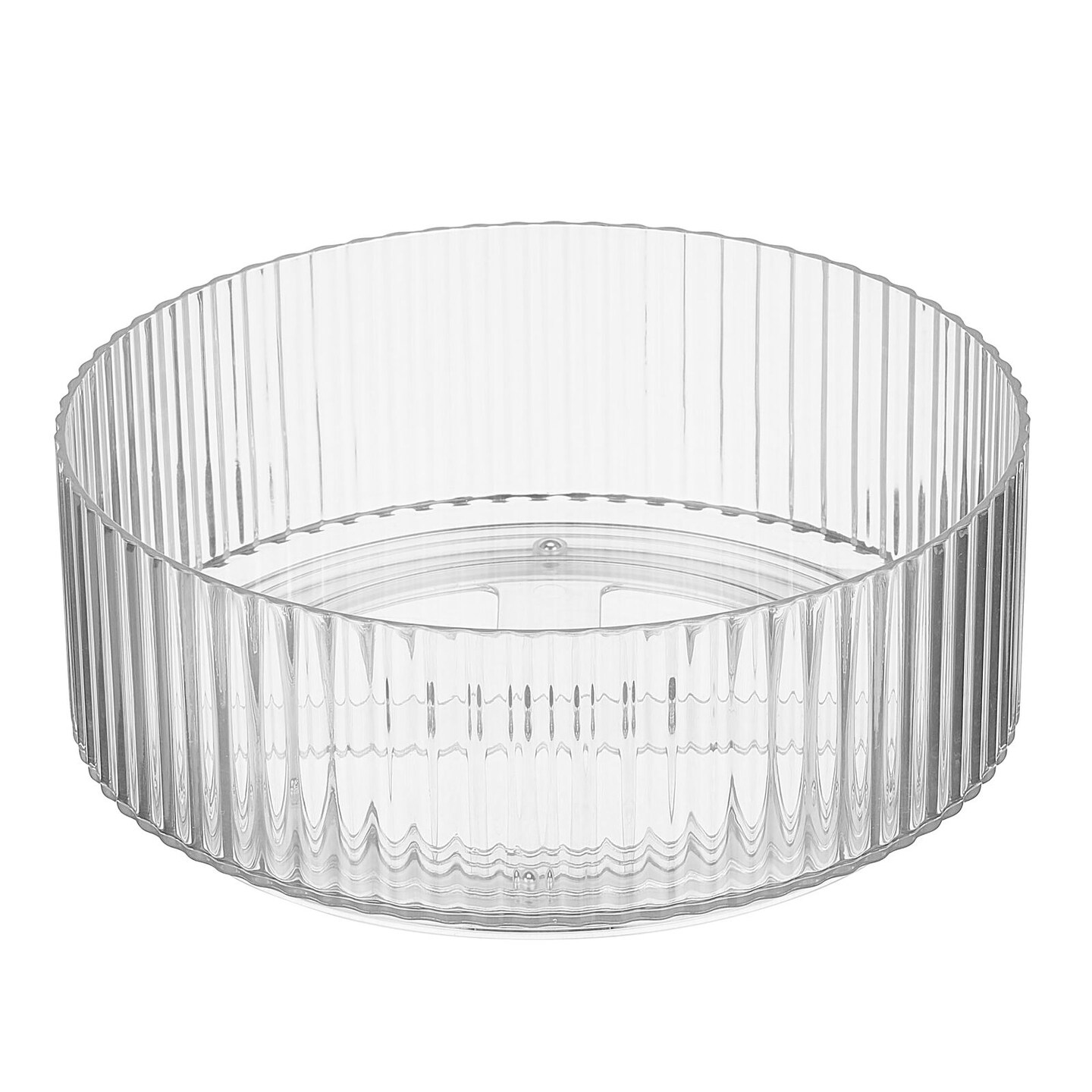 mDesign Fluted Lazy Susan Turntable Spinner for Kitchen/Bathroom