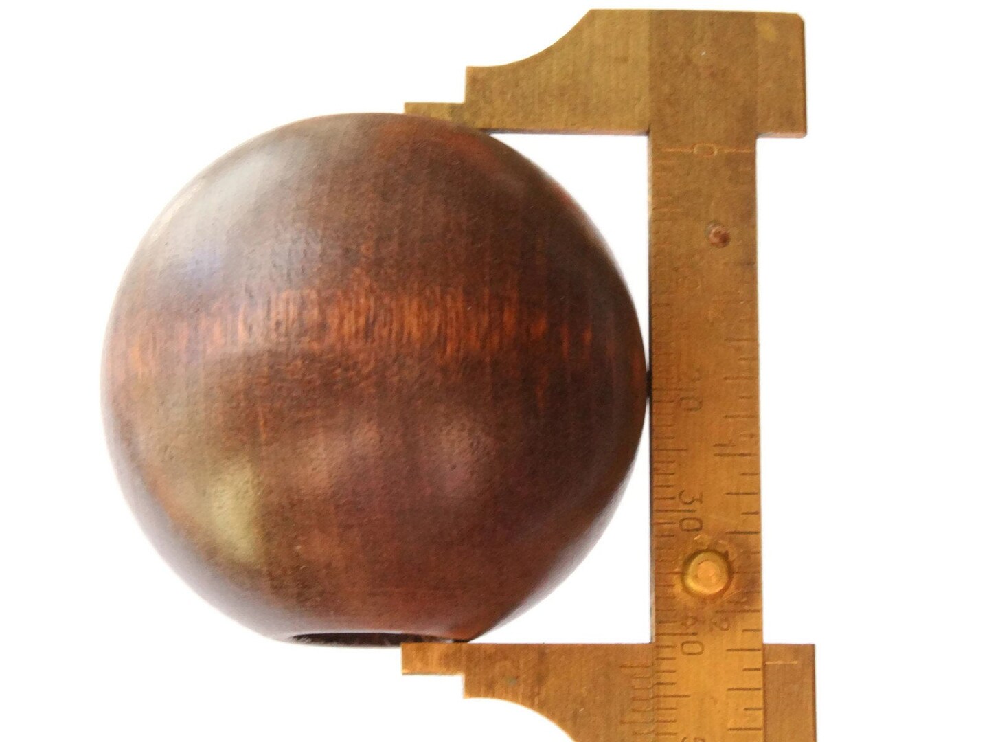 45mm Large Round Brown Wood Beads Vintage Wooden Macrame Beads