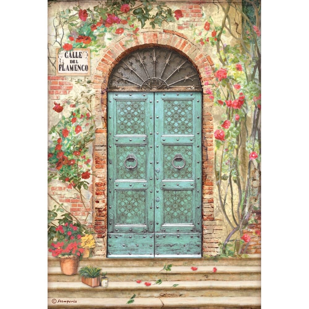 Stamperia Rice Paper Sheet A4-Calle De Flamenco, Desire