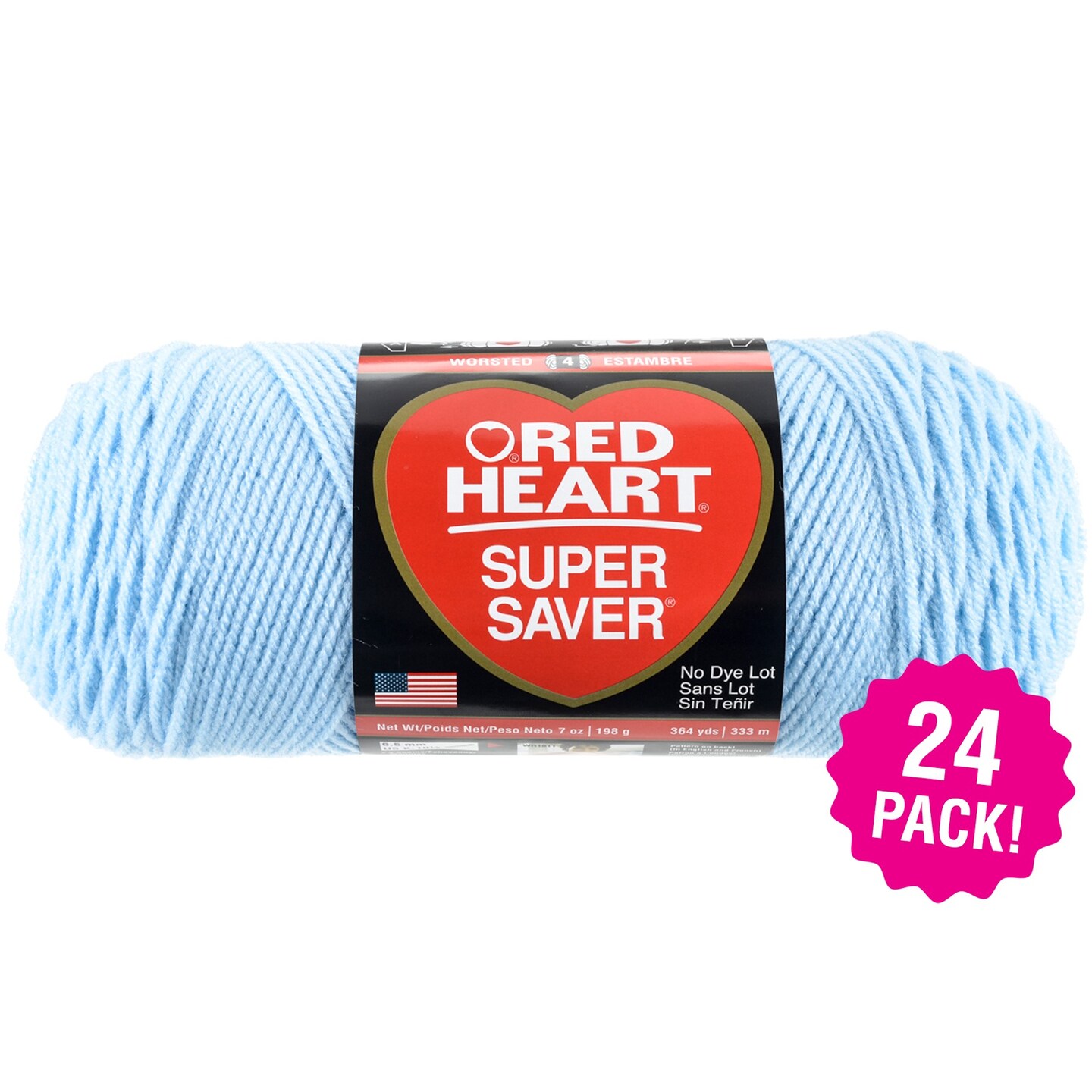 Multipack of 24 - Red Heart Super Saver Yarn-Light Blue