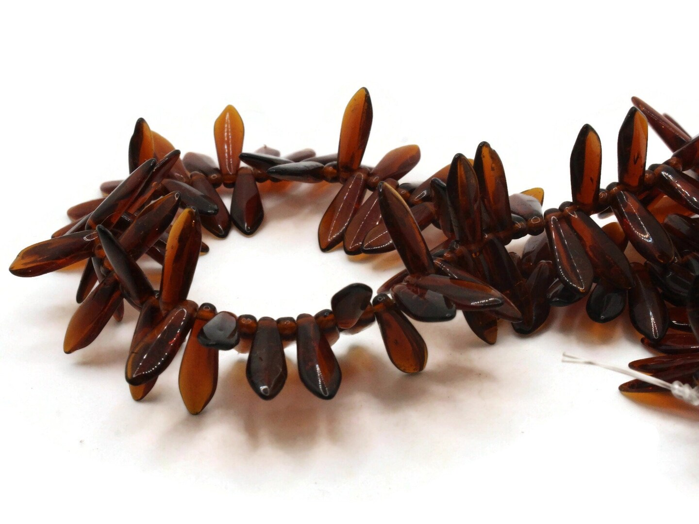 140 16mm Brown Dagger Beads Czech Glass Beads