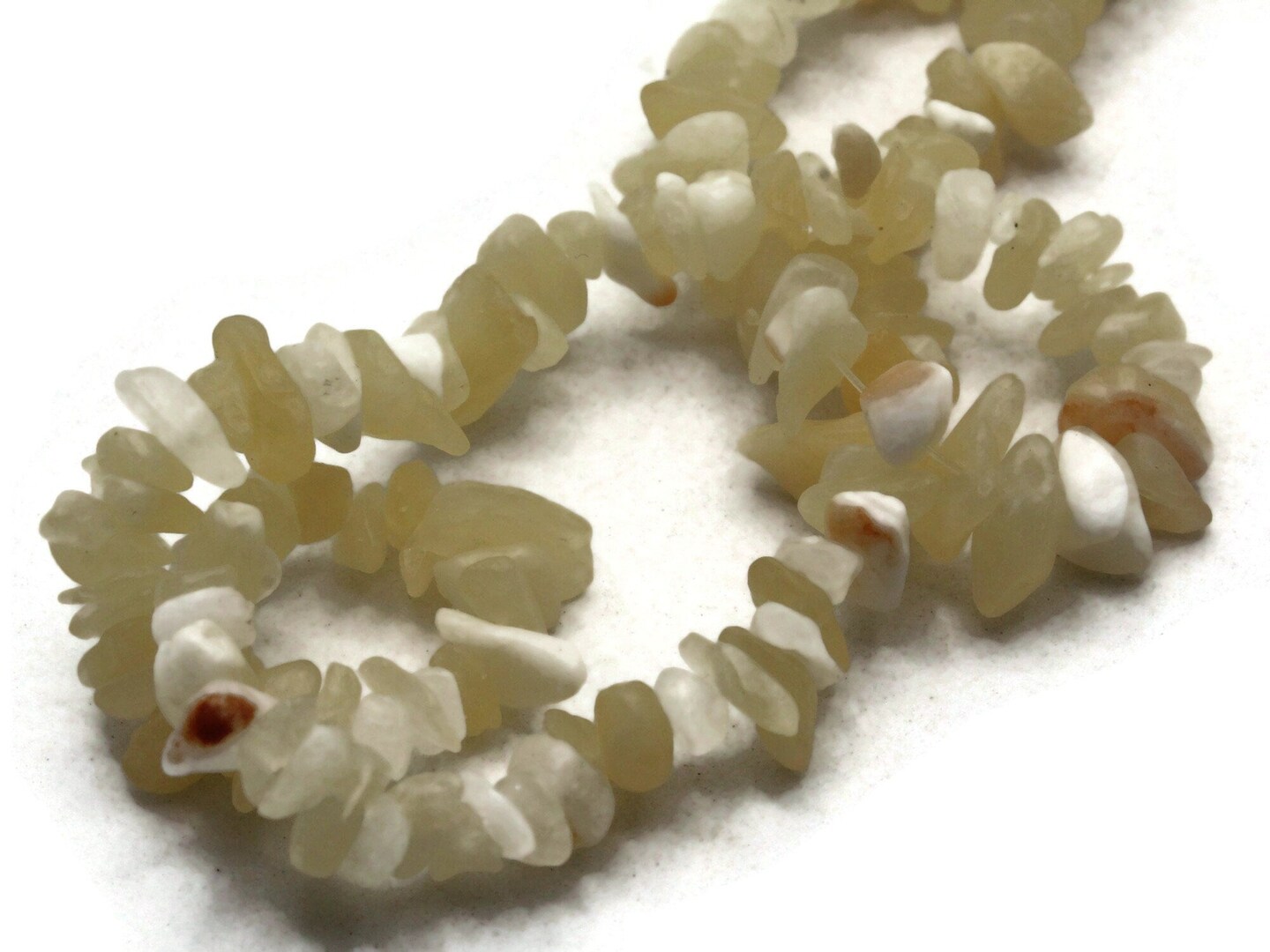 33 inch Small Aragonite Stone Chips Yellow Gemstone Beads