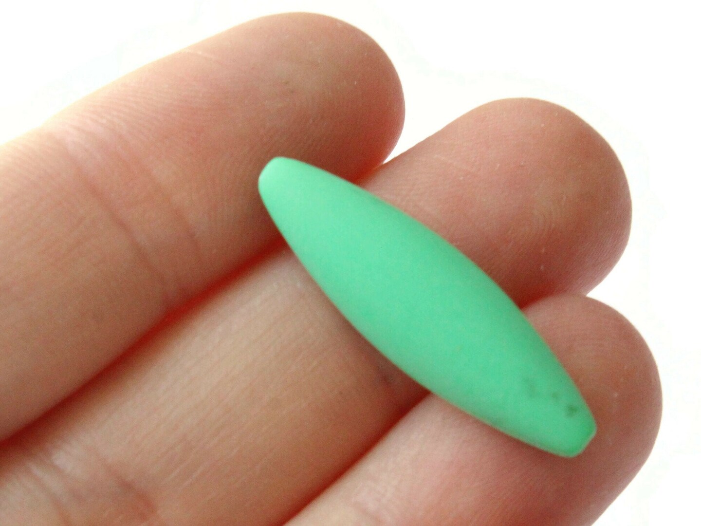 8 28mm Green Vintage Plastic Flat Tube Beads - Marquis Beads