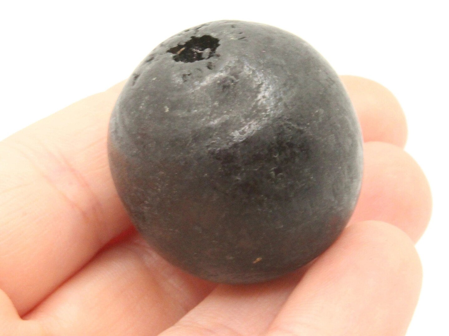 4 30mm Round Black Vintage Wood Beads