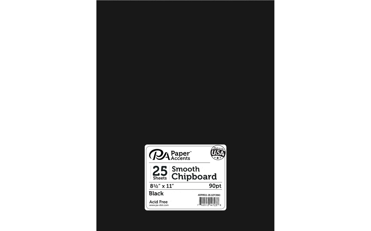 Chipboard 8.5x11 2X Heavy 90pt 25pcPk Black