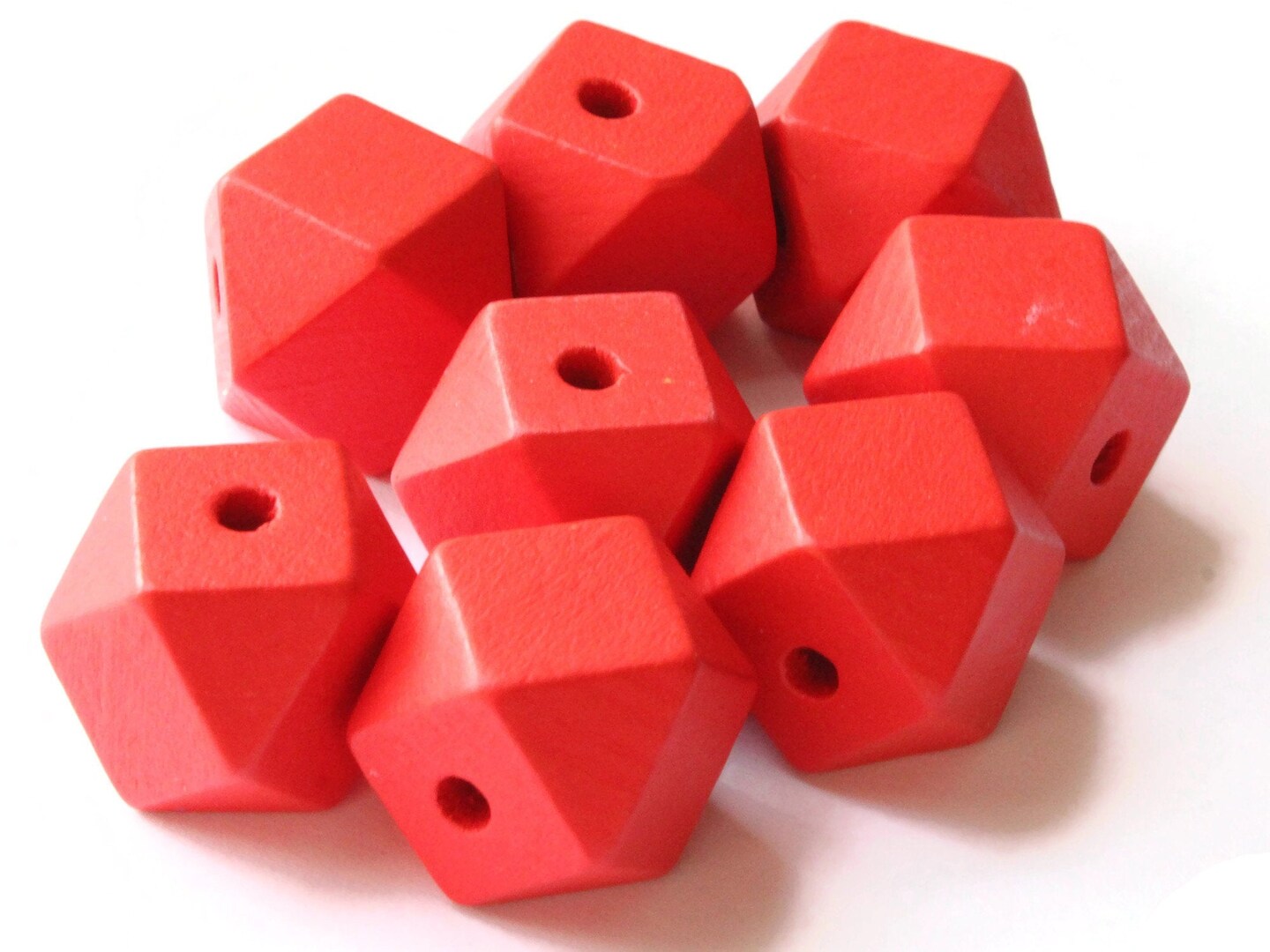 8 20mm Red Wood Faceted Cube Beads Michaels