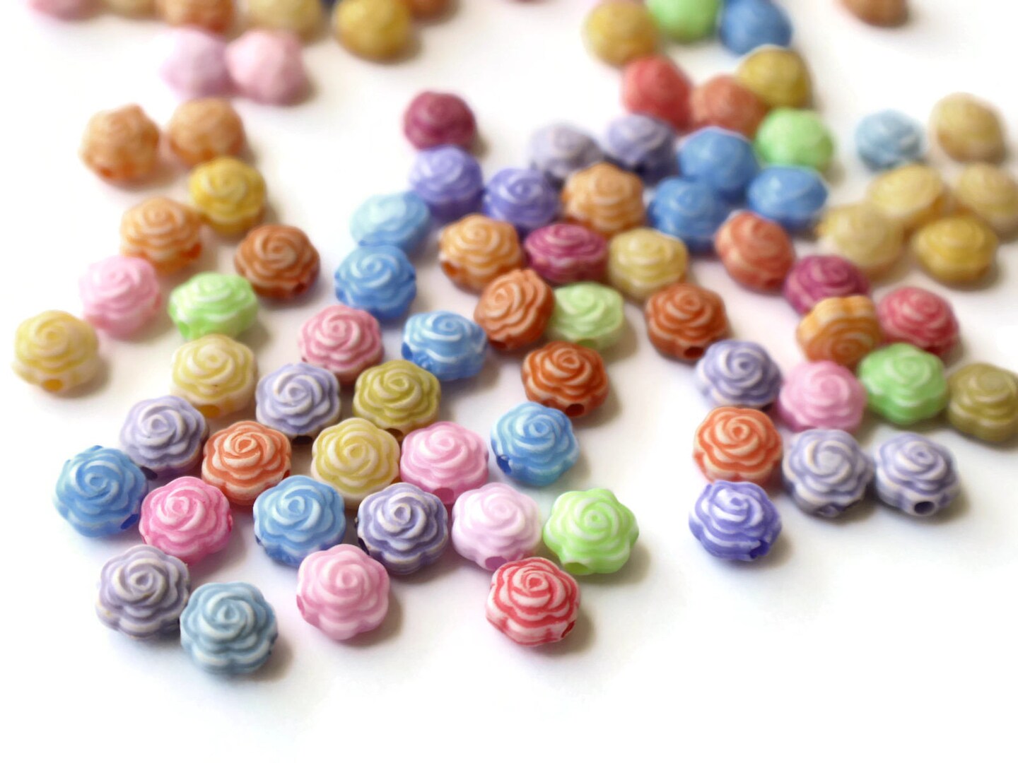 8 31mm Mixed Color Plastic Flower Beads by Smileyboy in Blue | Michaels