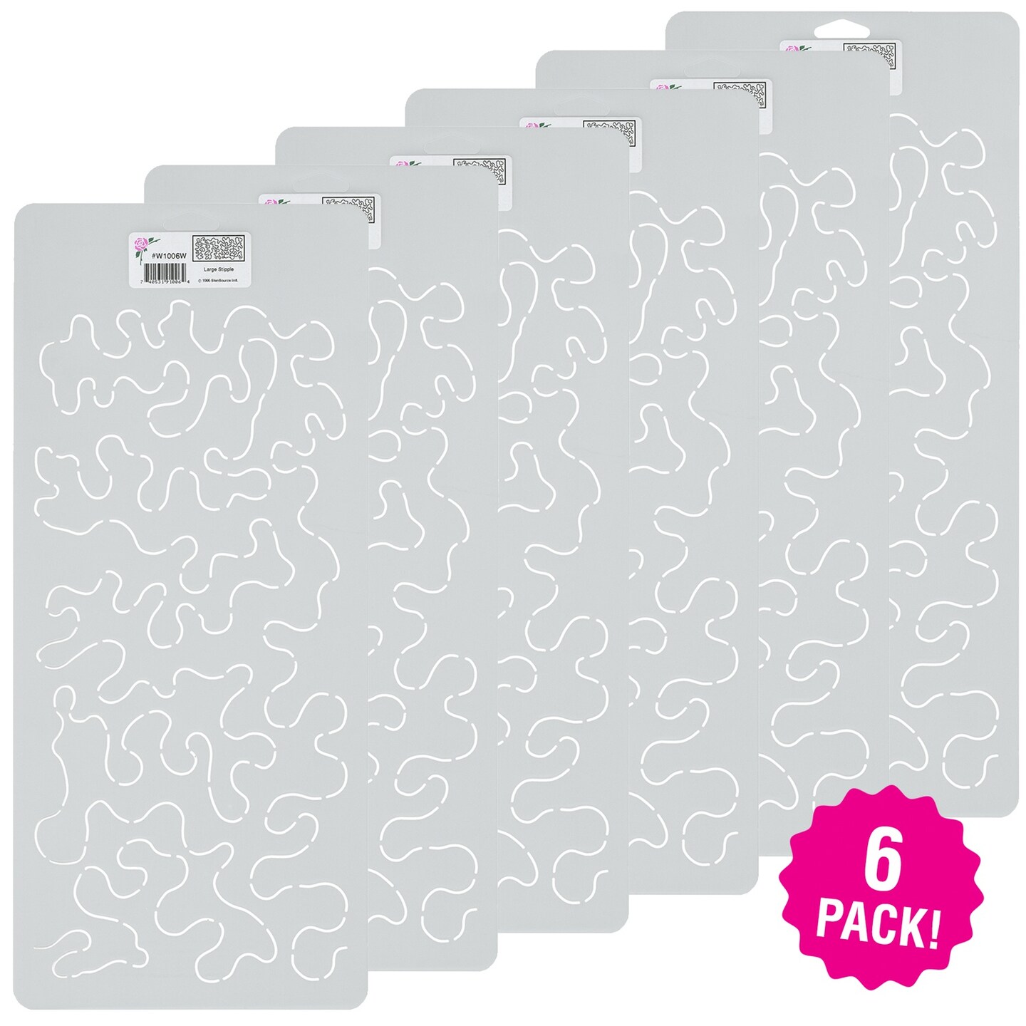 Multipack of 6 - Sten Source Quilt Stencils-Large Stipple 8&#x22;X18&#x22;