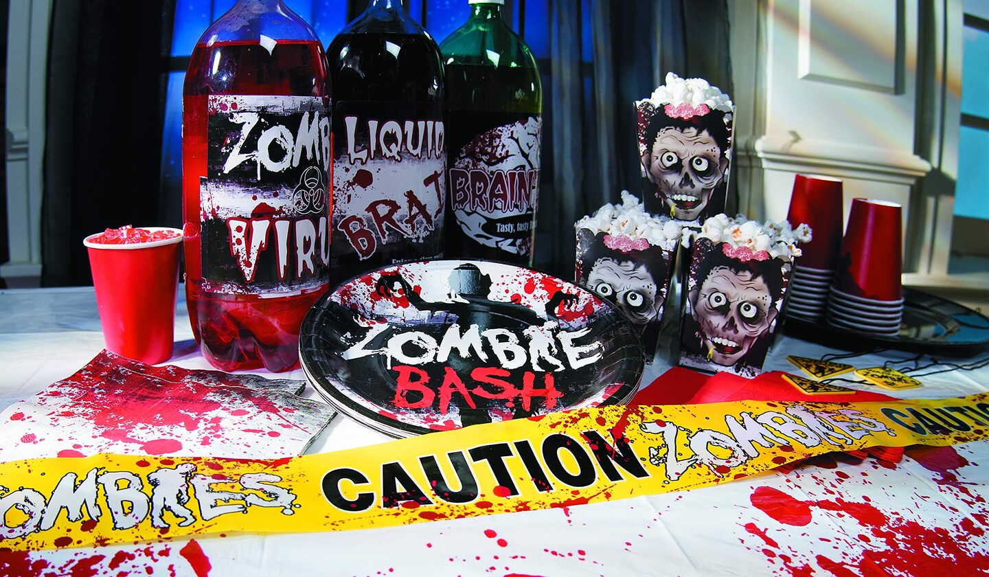 Fun Express 1 Caution Zombies Party Tape Roll, 20&#x27;