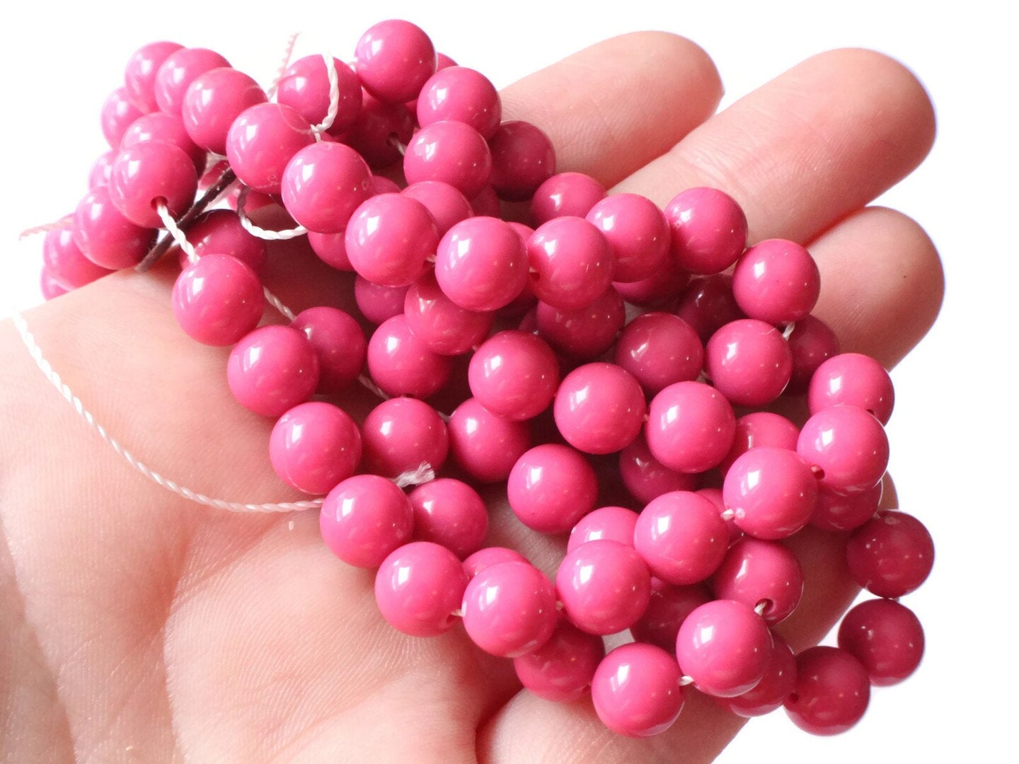 30 9mm Vintage Lucite Round Pink Beads Loose Beads by Smileyboy | Michaels