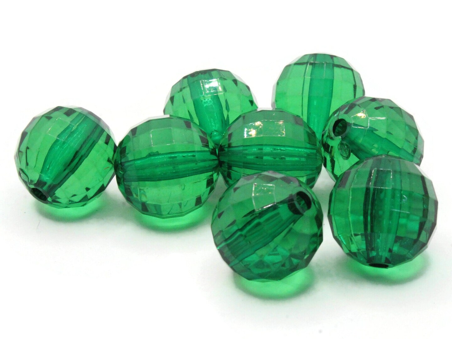 8 22mm Clear Green Faceted Round Acrylic Beads Michaels