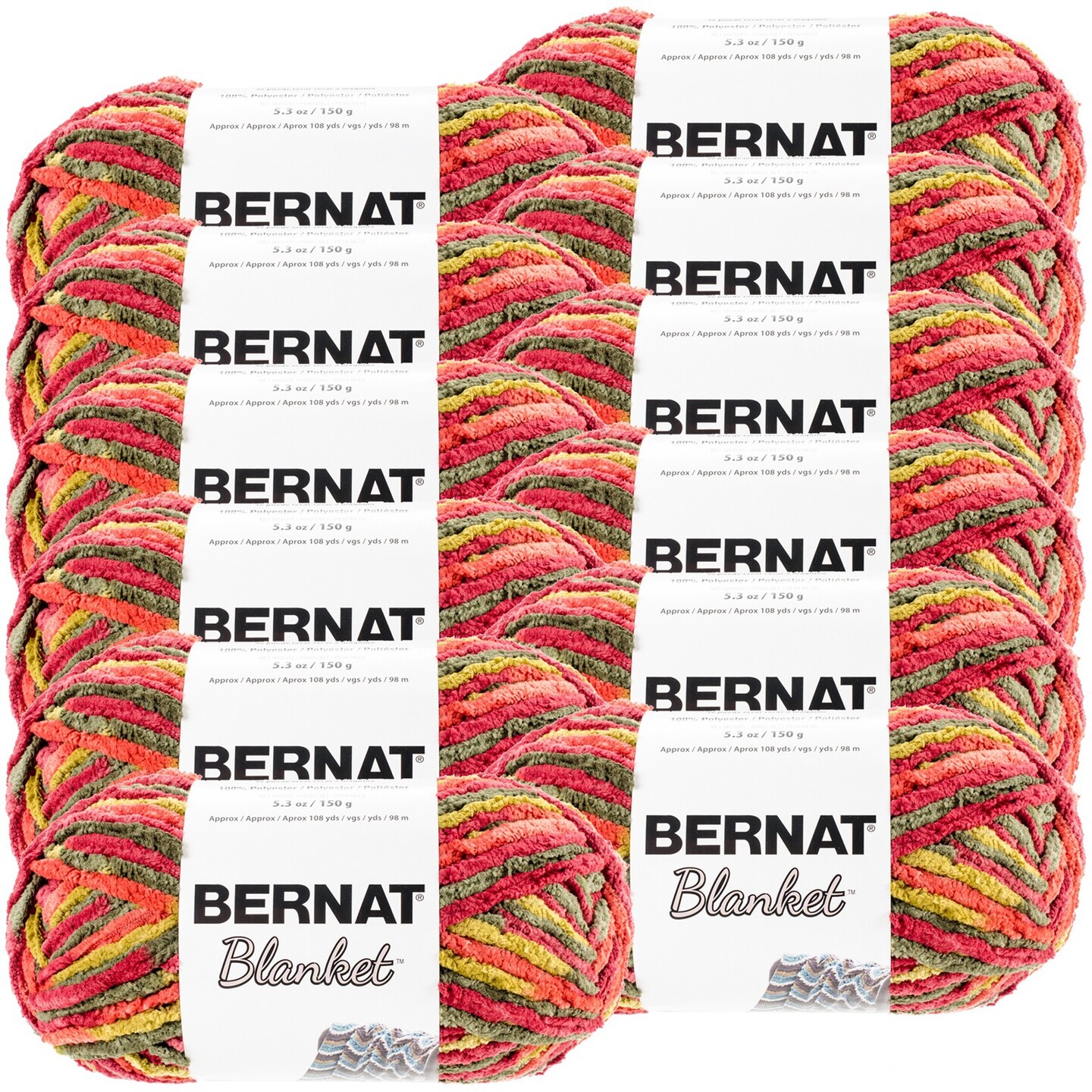 Multipack of 12 - Bernat Blanket Yarn-Harvest